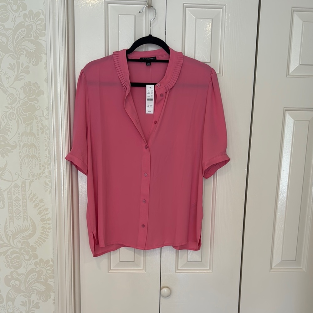 J Crew Pink Blouse-NWT Large